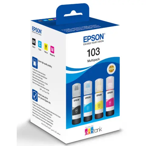 Zestaw tuszy Epson 103 / C13T00S64A CMYK do drukarek (Oryginalny) [4x65ml]